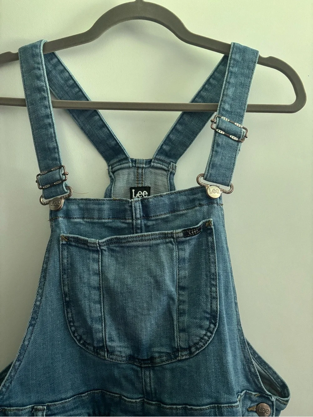 Lee Light Blue Denim Short Overalls